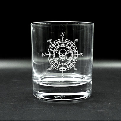 Skull Compass Tumbler Glass | Giftware Engraved