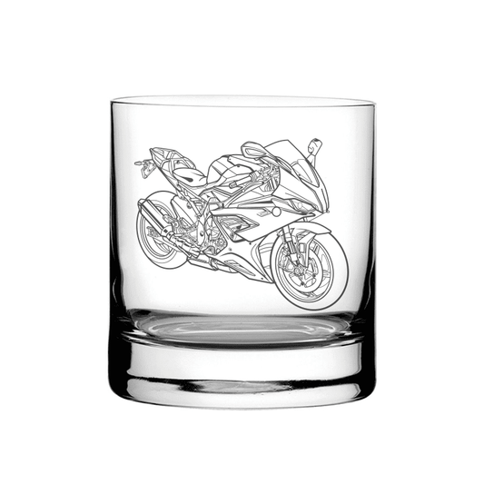 Illustration of BMW S1000RR Motorcycle Tumbler Glass | Giftware Engraved