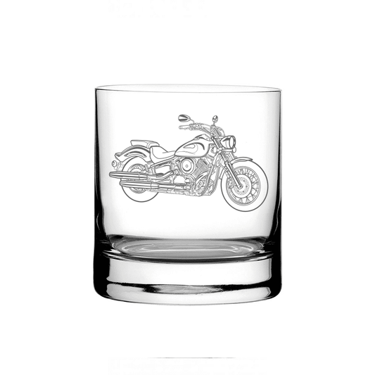 YAM V-Star 1100 Dragstar Motorcycle Tumbler Glass Selection | Giftware Engraved