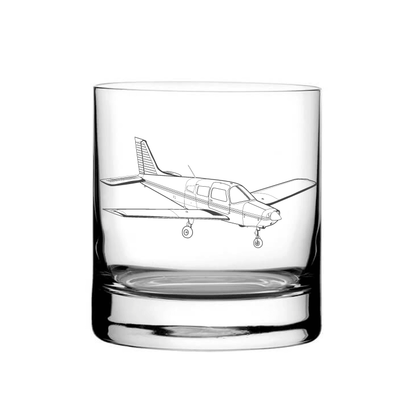 Illustration of Piper PA28 Aircraft Tumbler Glass | Giftware Engraved