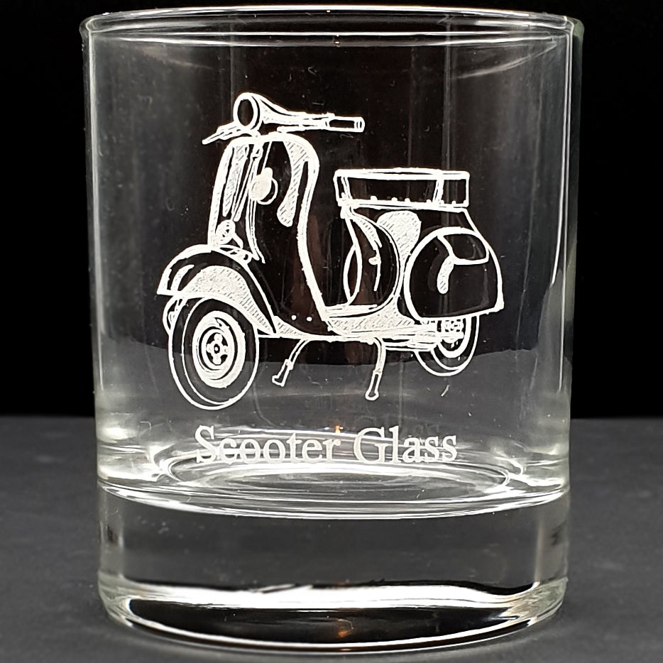 Italian Scooter Engraved on Tumbler Glass | Giftware Engraved