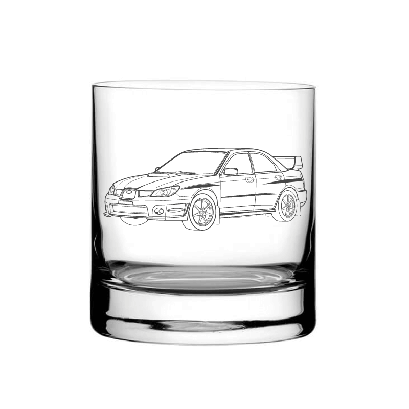Illustration of Subaru WSX Impreza Tumbler Glass | Giftware Engraved