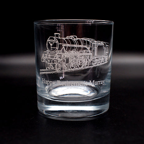 Steam Train Locomotive Tumbler Glass | Giftware Engraved