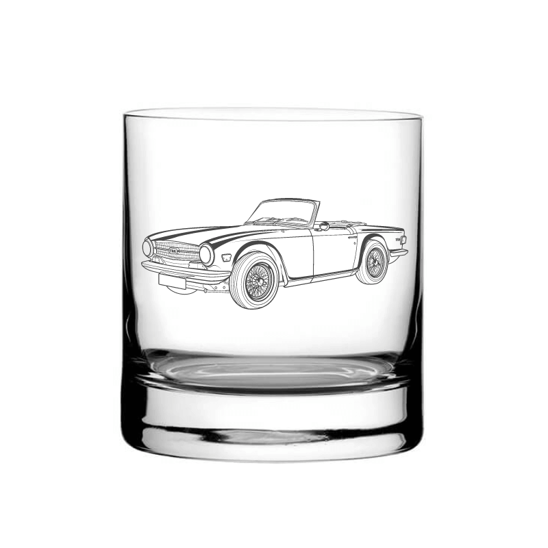 Illustration of Triumph TR 6 Tumbler Glass | Giftware Engraved