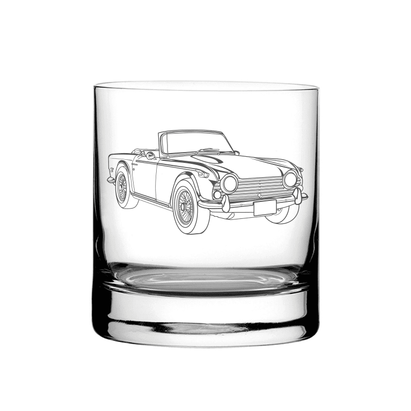 Illustration of Triumph TR250 Tumbler Glass | Giftware Engraved