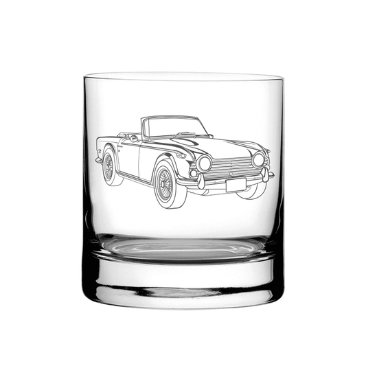 Illustration of Triumph TR250 Tumbler Glass | Giftware Engraved