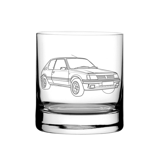 Illustration of Peugeot 205 Gti Tumbler Glass | Giftware Engraved
