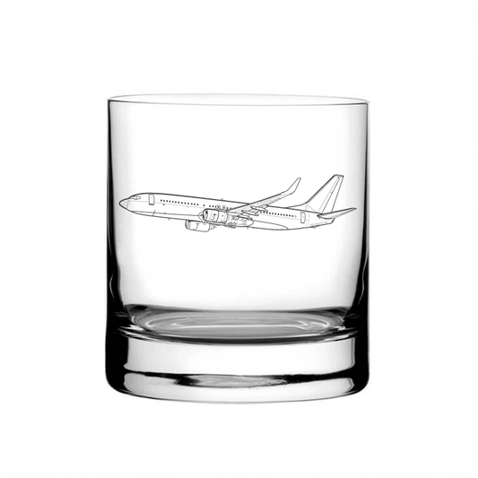 Illustration of Boeing 737 Aircraft Tumbler Glass | Giftware Engraved