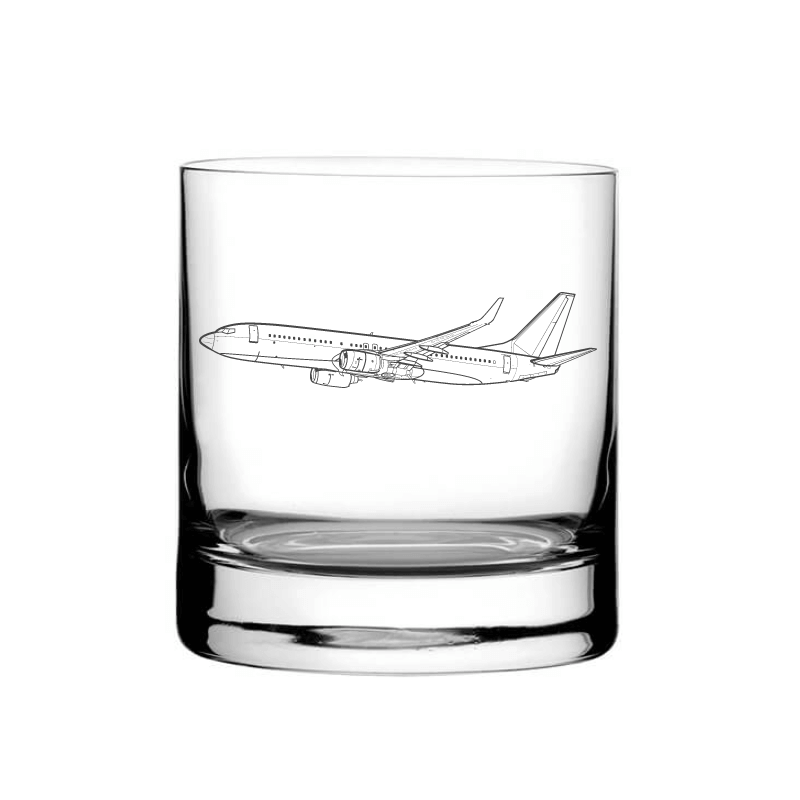 Illustration of Boeing 737 Aircraft Tumbler Glass | Giftware Engraved