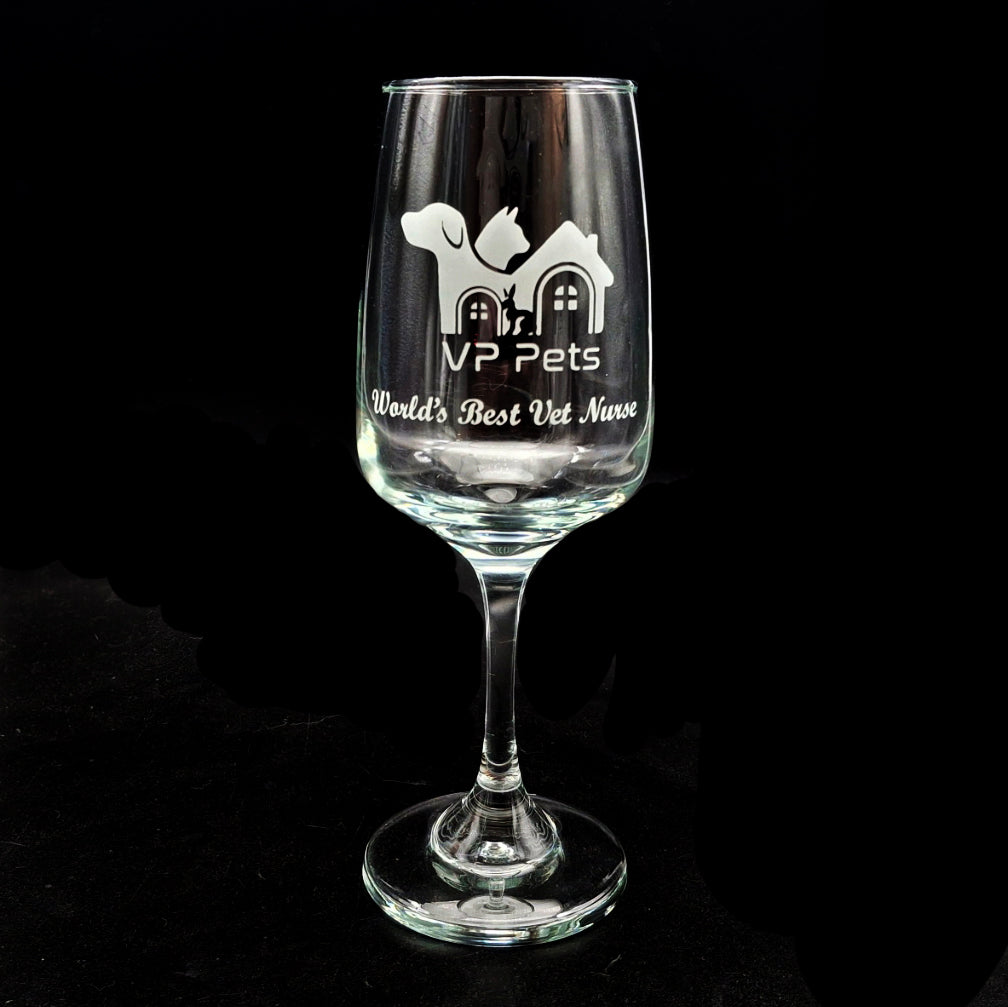 Company Logo engraved on Everyday Wine Glass | Giftware Engraved