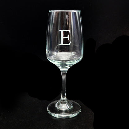 Everyday Wine glass Engraved with E | Giftware Engraved