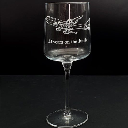 Boeing 747 Aircraft Wine Glass Selection | Giftware Engraved