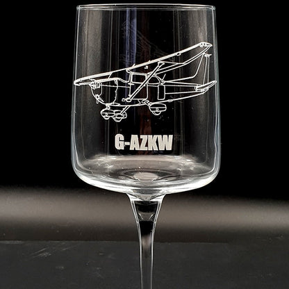 Cessna 172 Aircraft Retro Wine Glass | Giftware Engraved