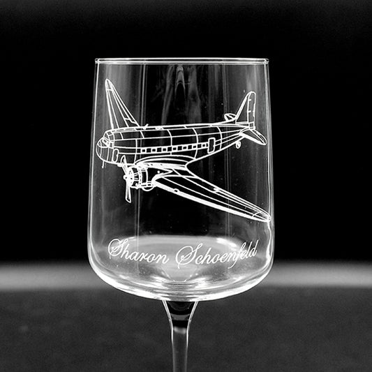 Douglas DC3 Aircraft Wine Glass Selection | Giftware Engraved