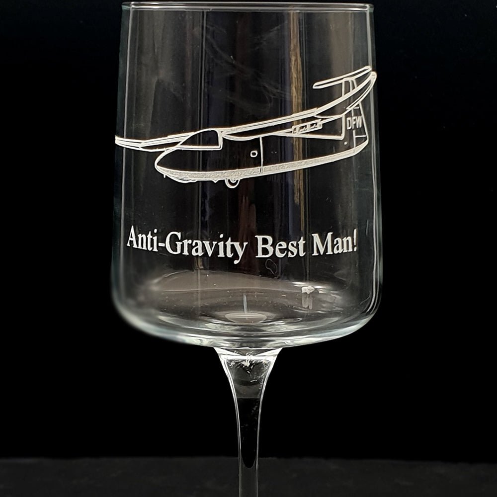 Pirat Glider Retro Wine Glass | Giftware Engraved