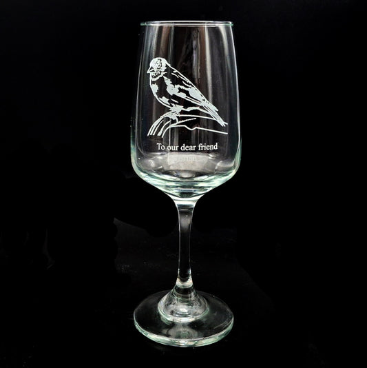 Golden Fitch Engraved on everyday Wine Glass |  Giftware Engraved