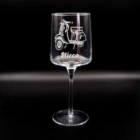Vespa Scooter Wine Glass Selection | Giftware Engraved