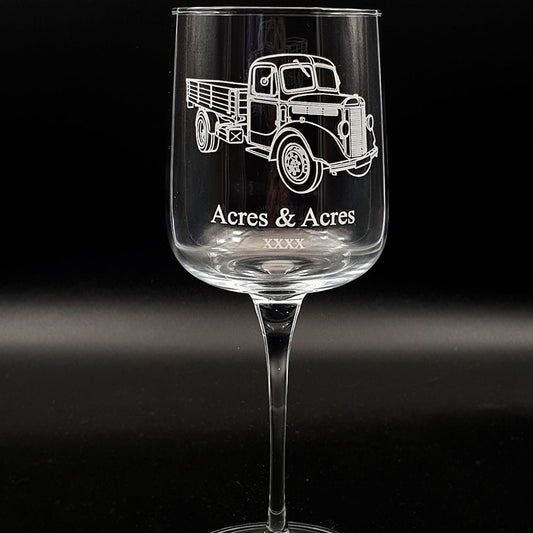 Vintage Bedford Truck Wine Glass Selection | Giftware Engraved