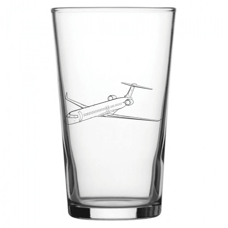 Bombardier CRJ Jet Aircraft Beer Glass | Giftware Engraved