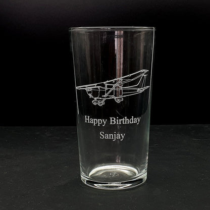Cessna 172 Aircraft Beer Glass | Giftware Engraved