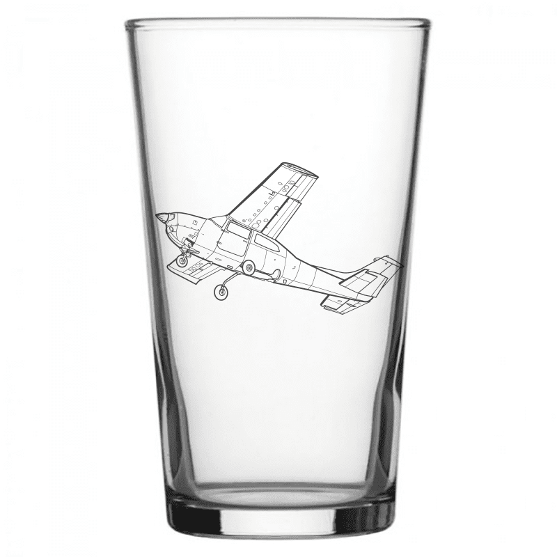 Cessna 210 Centurion Aircraft Beer Glass | Giftware Engraved