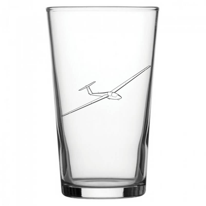 mockup image of Pint Beer Glass engraved with Ask 21 Glider Artwork | Giftware Engraved