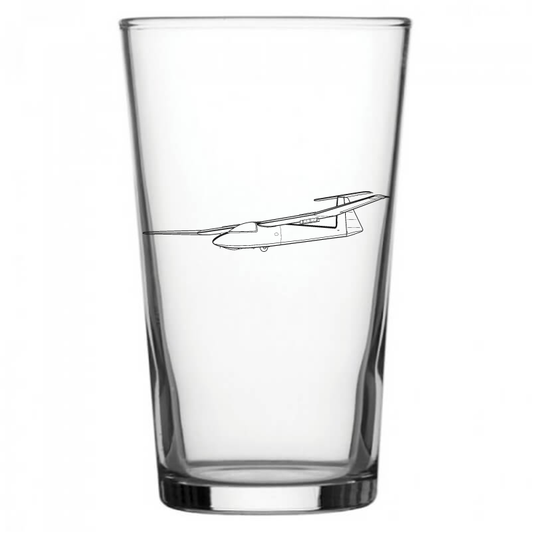 mockup image of Pint Beer Glass engraved with Pirat Glider Artwork | Giftware Engraved