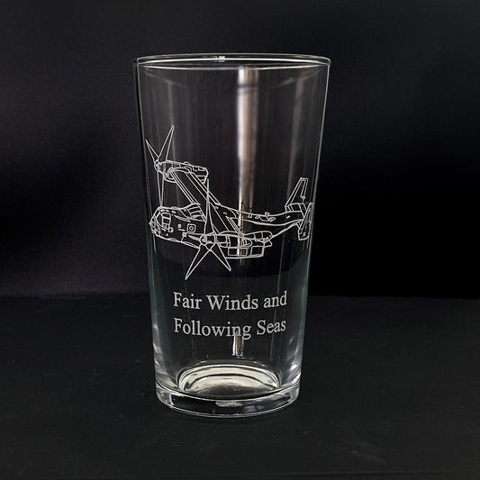 V22 Osprey Aircraft Beer Glass | Giftware Engraved