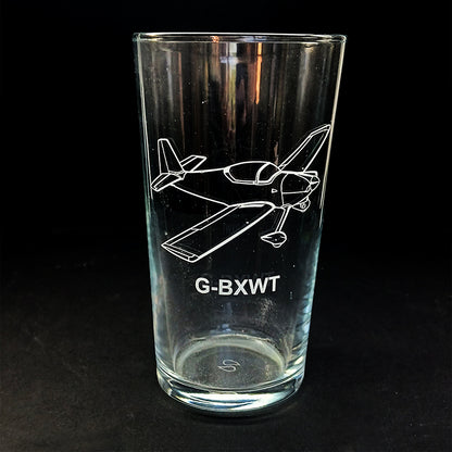 Vans RV 6 Aircraft Engraved on Beer Glass | Giftware Engraved