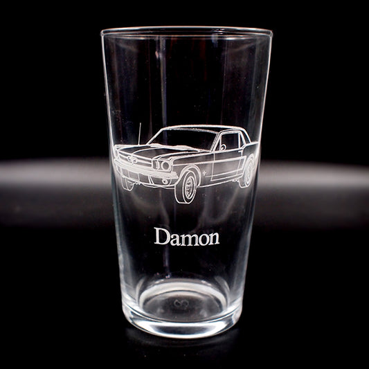 Ford Mustang 65 Coupe Beer Glass | Giftware Engraved