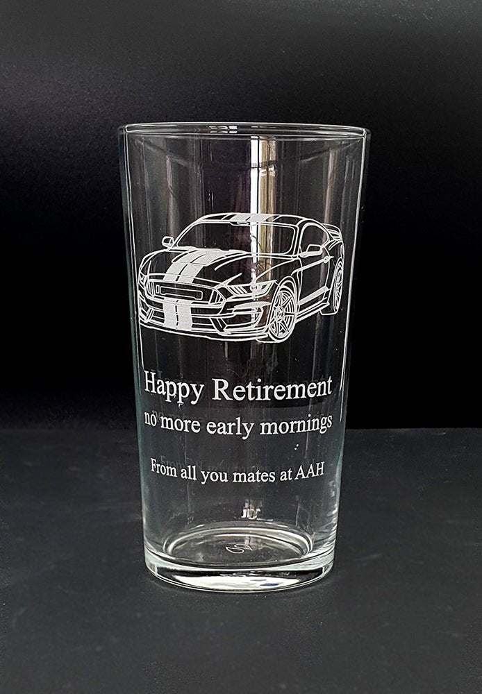 Ford Shelby Mustang Beer Glass | Giftware Engraved