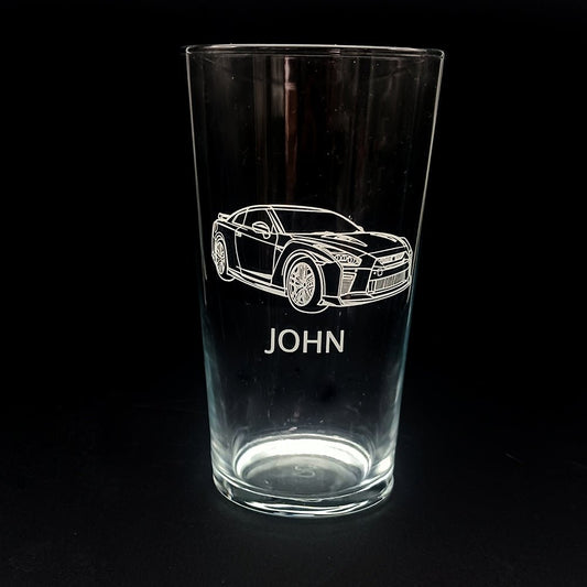Nissan GTR Beer Glass | Giftware Engraved
