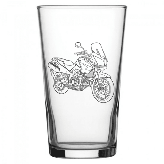 SUZ V-Strom 650 Motorcycle Beer Glass | Giftware Engraved
