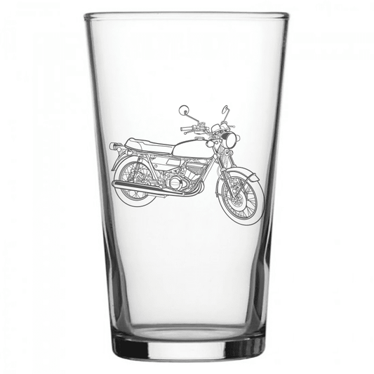 SUZ GT250 Motorcycle Beer Glass | Giftware Engraved