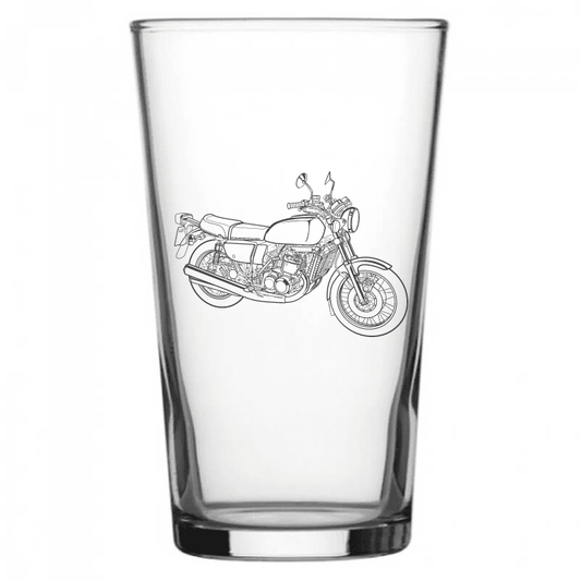 SUZ GT750 Motorcycle Beer Glass | Giftware Engraved