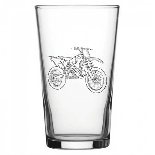 YAM YZ250 Motorcycle Beer Glass | Giftware Engraved