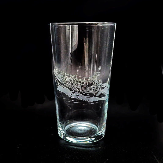 Mersey Class Lifeboat Engraved on Beer Glass | Giftware Engraved