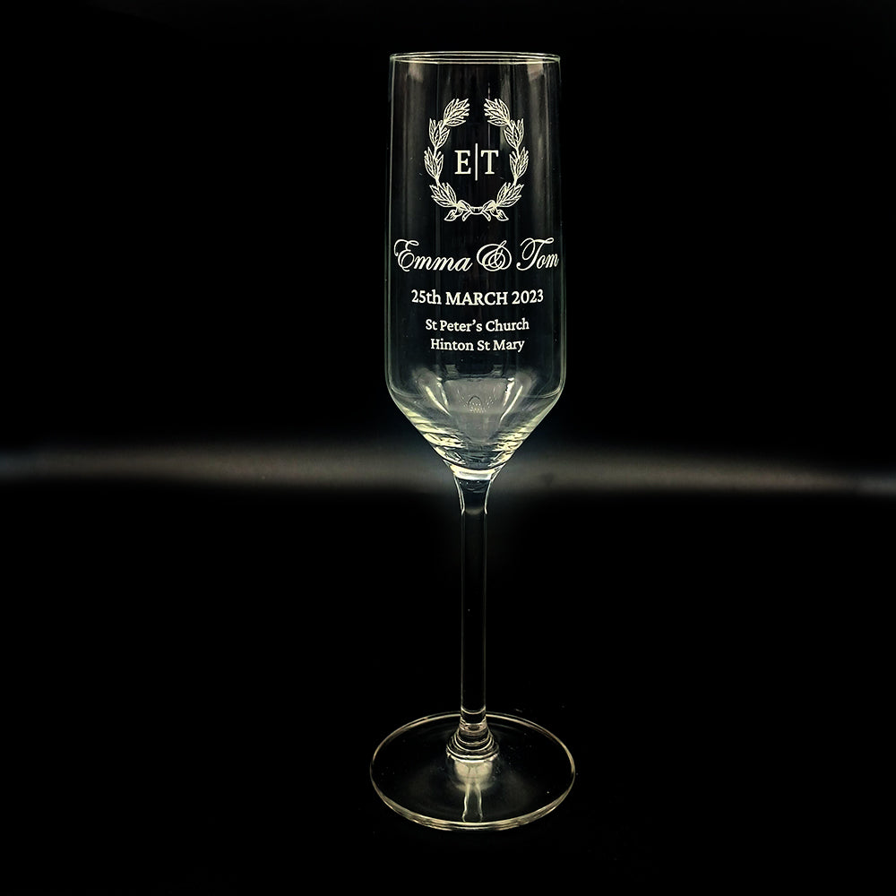 Personalised Wedding Glass Champagne Flute | Giftware Engraved