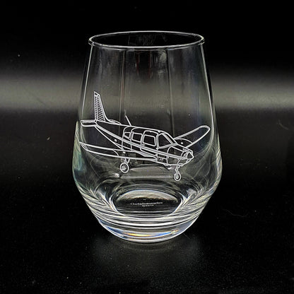 Piper PA28 Aircraft Engraved on Stemless Wine Glass | Giftware Engraved 