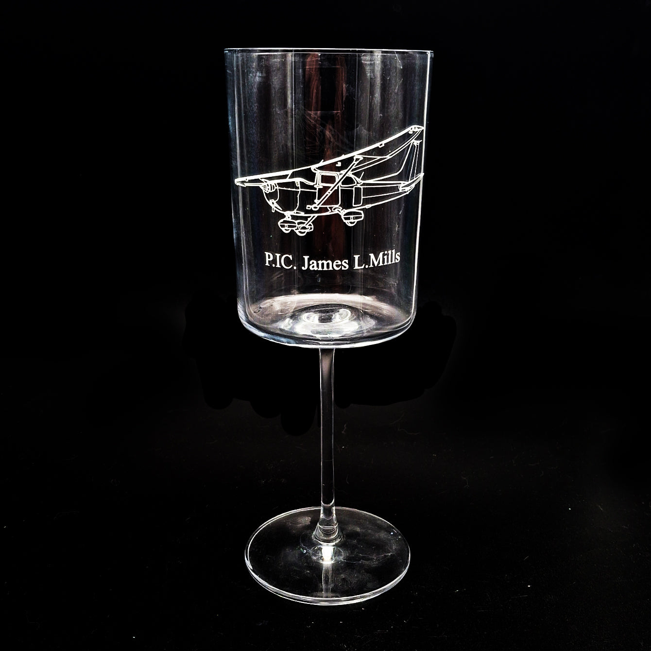 Cessna 172 Aircraft Engraved on Retro Wine Glass | Giftware Engraved