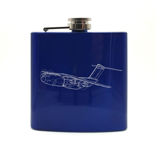 airbus a400m atlas aircraft hip flask – digital engraving mockup / engraving preview