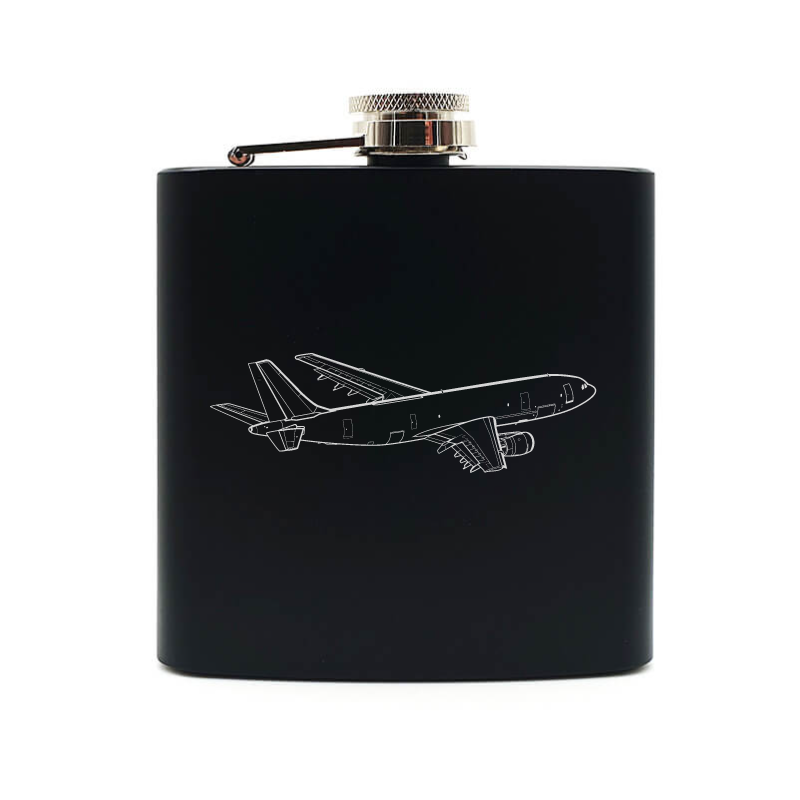 aircraft a300 cargo aircraft hip flask – digital engraving mockup / engraving preview