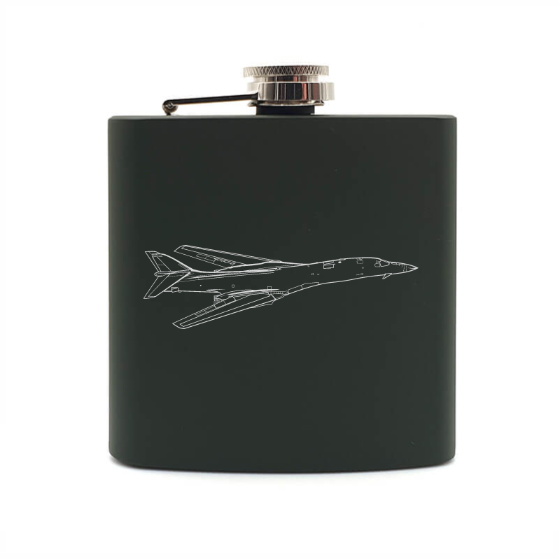 rockwell b1 lancer aircraft hip flask – digital engraving mockup / engraving preview