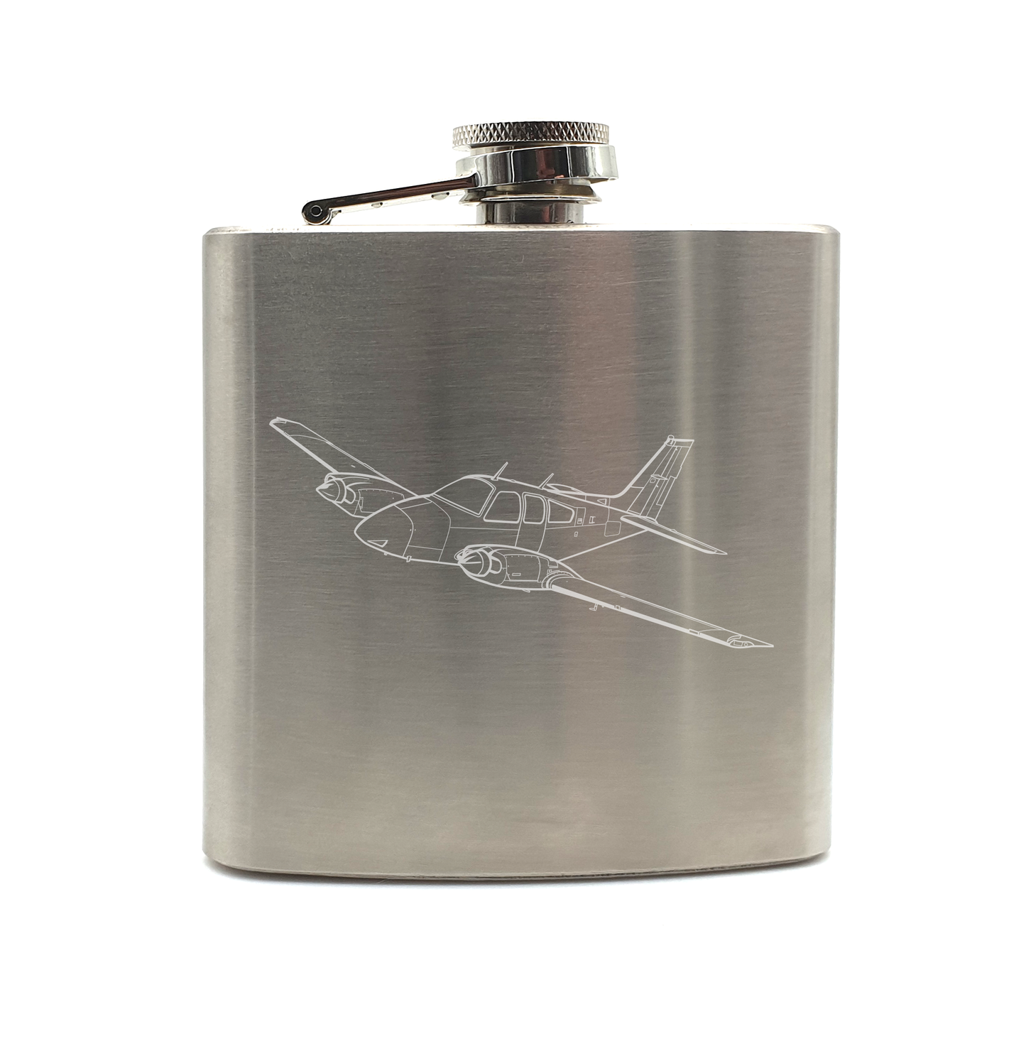beechcraft baron aircraft hip flask – digital engraving mockup / engraving preview