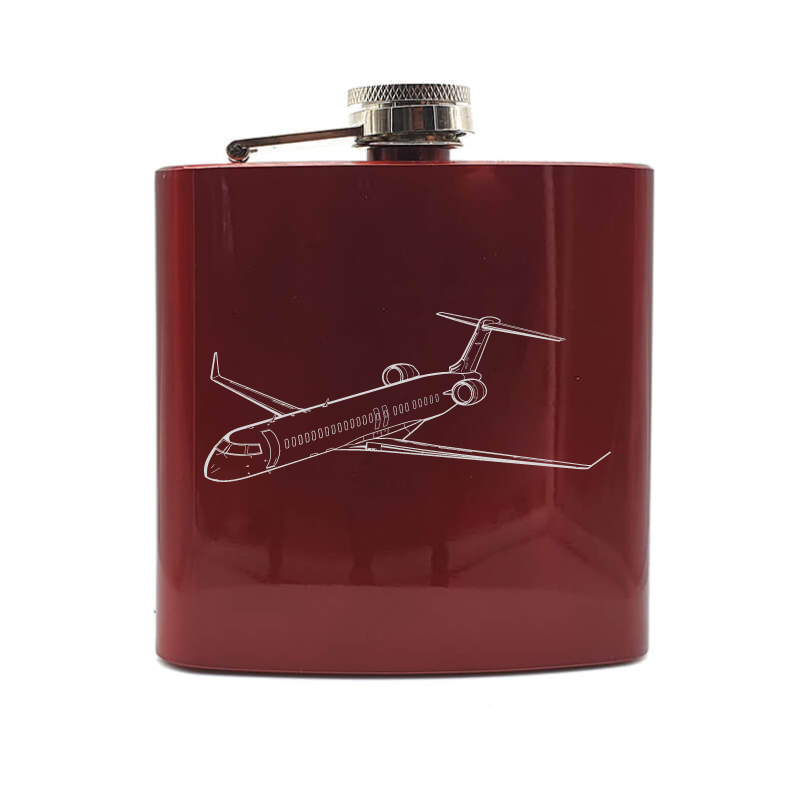 Bombarider crj 900 aircraft hip flask – digital engraving mockup / engraving preview