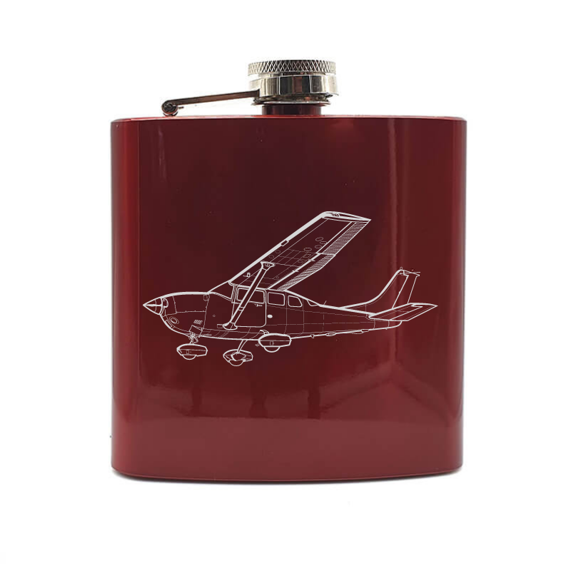 cessna 206 aircraft hip flask – digital engraving mockup / engraving preview