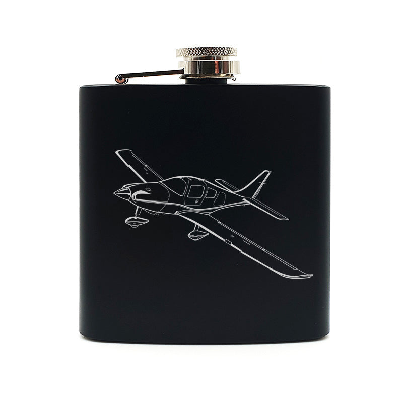 Cessna Columbia 350 aircraft hip flask – digital engraving mockup / engraving preview