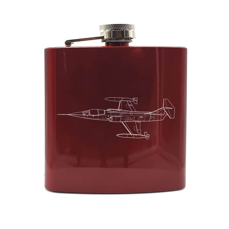 F104 starfighter hip flask – digital engraving mockup / engraving preview