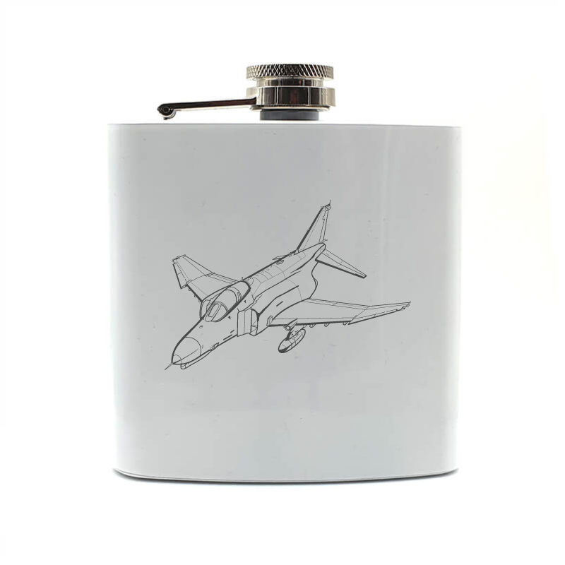 f4 phantom aircraft hip flask – digital engraving mockup / engraving preview