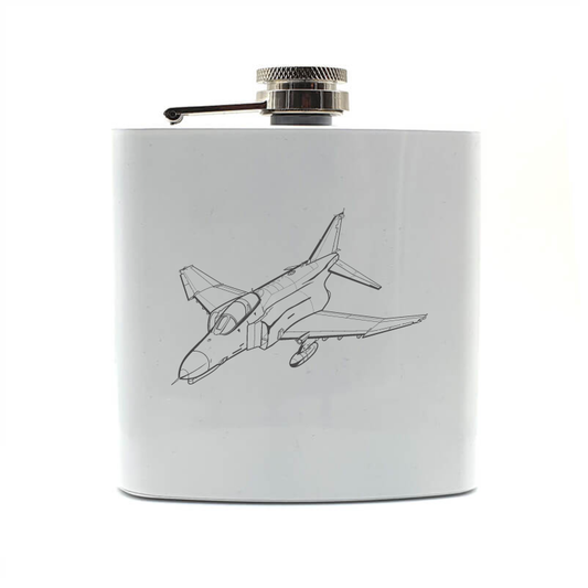 f4 phantom aircraft hip flask – digital engraving mockup / engraving preview
